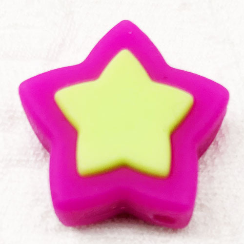Beissmotiv Sternperlen flach pink-lemon 