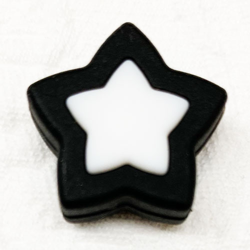 Beissmotiv Sternperlen flach schwarz-weiss