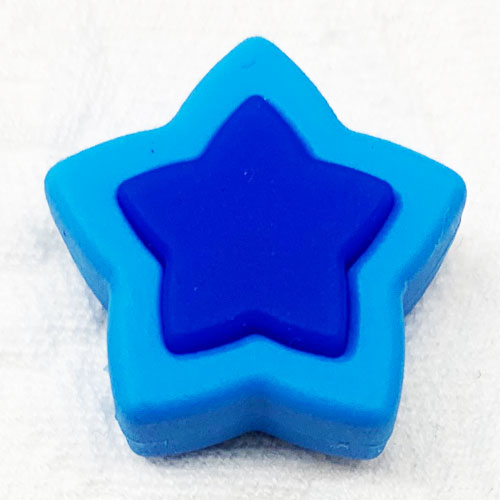 Beissmotiv Sternperlen flach skyblau-mittelblau 