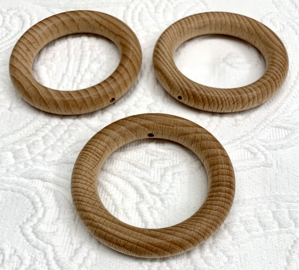 Natur-Holz Ring mittel 70mm, EINSEITIG GEBOHRT
