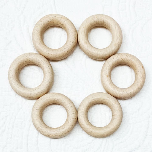 Natur-Holz Ring klein 36mm, UNGEBOHRT
